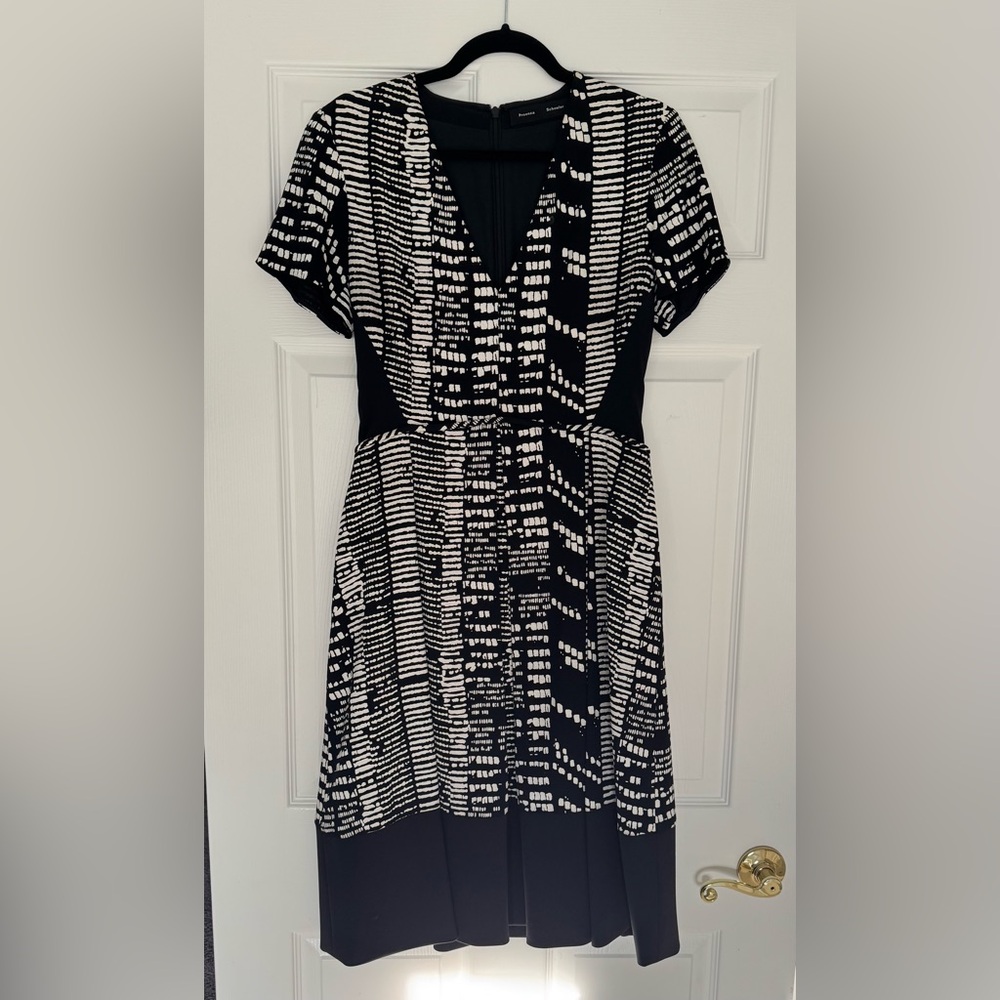 Proenza Schouler Black and White Graphic Midi Dress